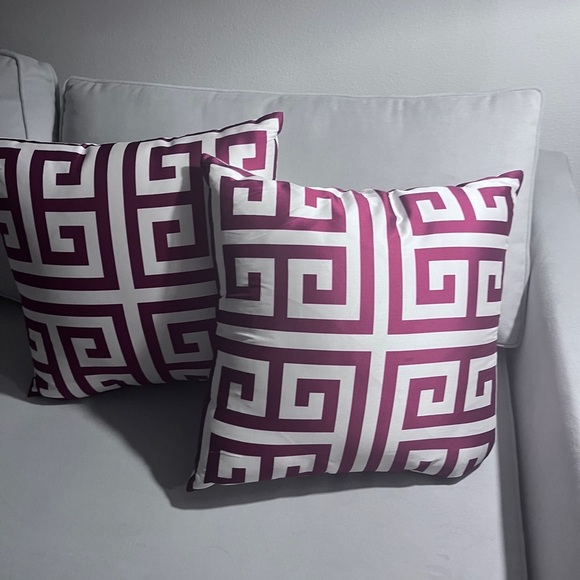 Red Stripped Decorative  Throw Pillows  Set of 2 - Picture 6 of 11